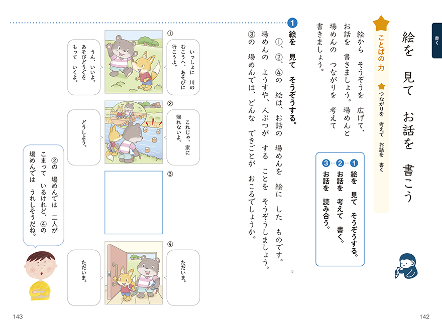 『新しい国語　二上』（東京書籍株式会社、2020年、pp.142-143）より