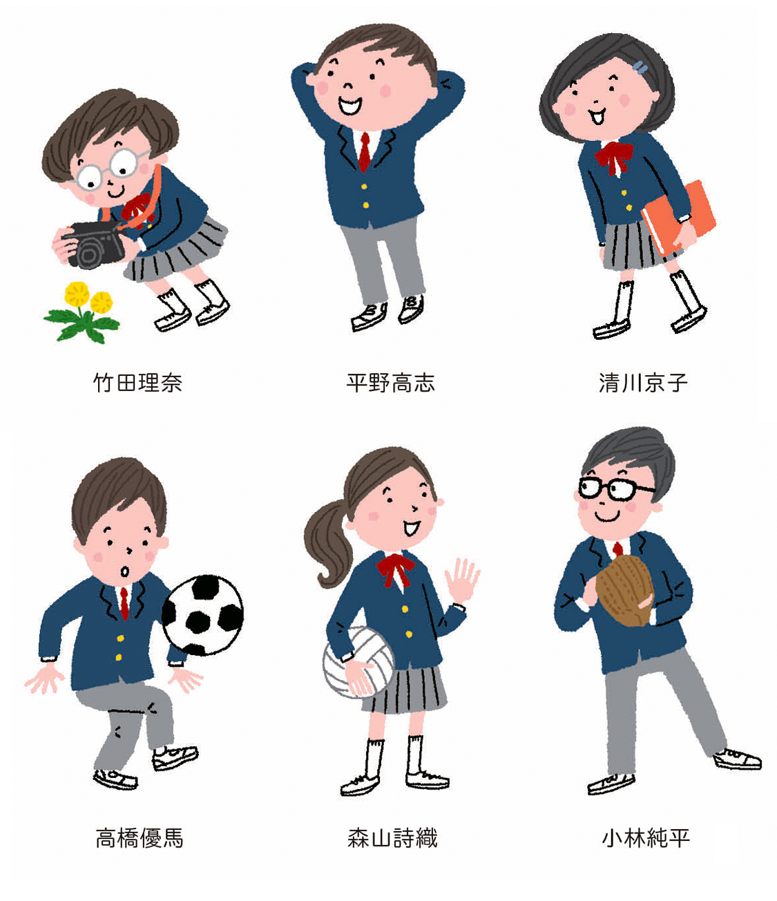 個性豊かな６人のキャラクター。学習を通して成長していくという噂も……？