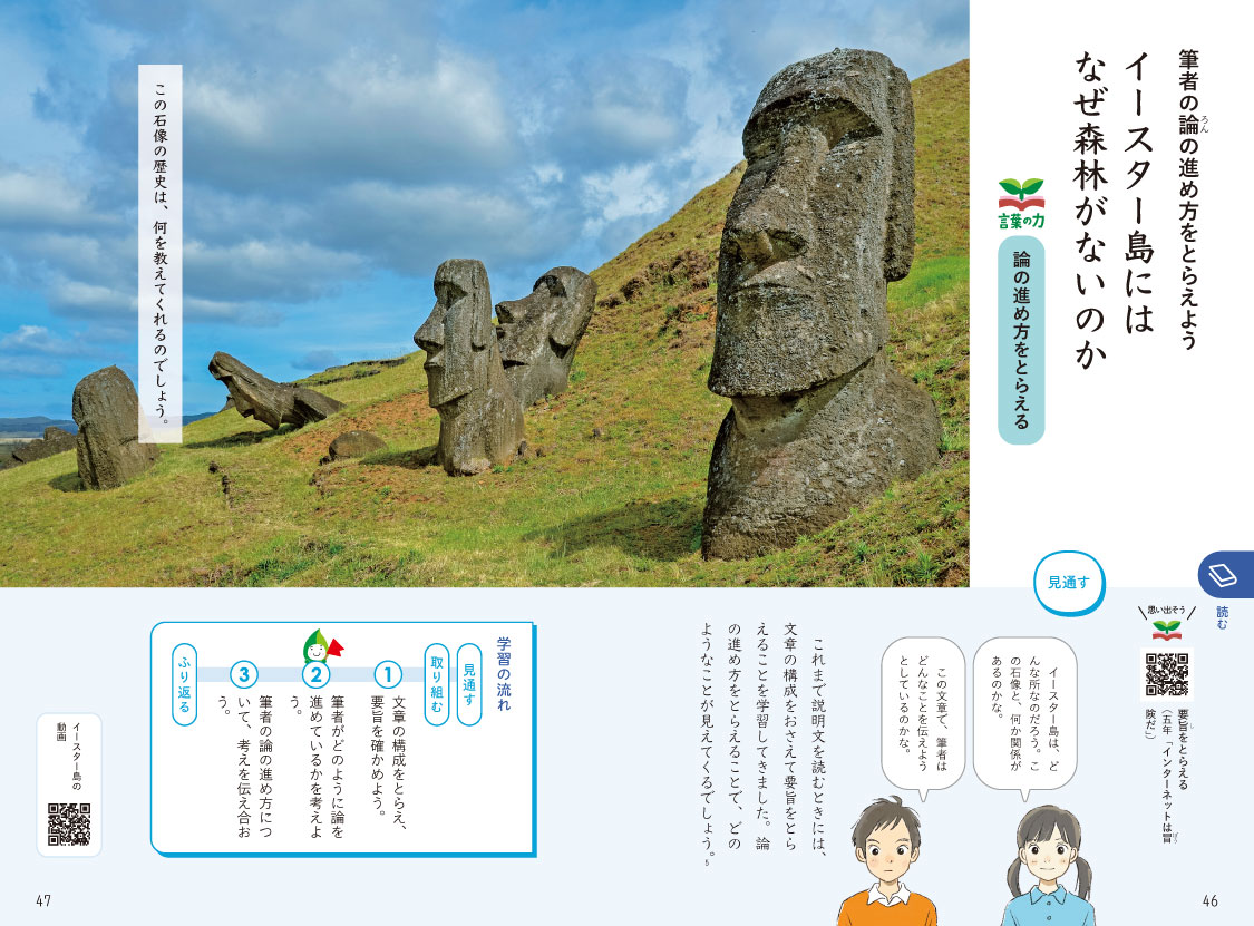 6年P46-47「イースター島にはなぜ森林がないのか」