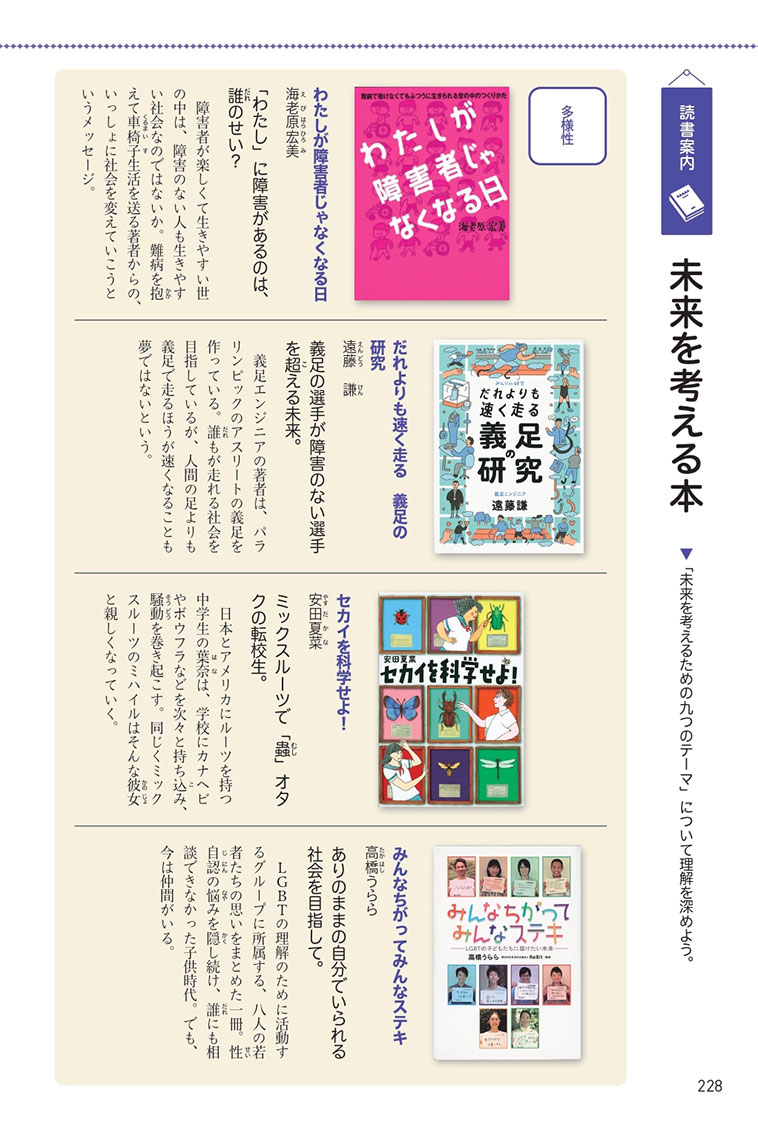1年p.228「未来を考える本」