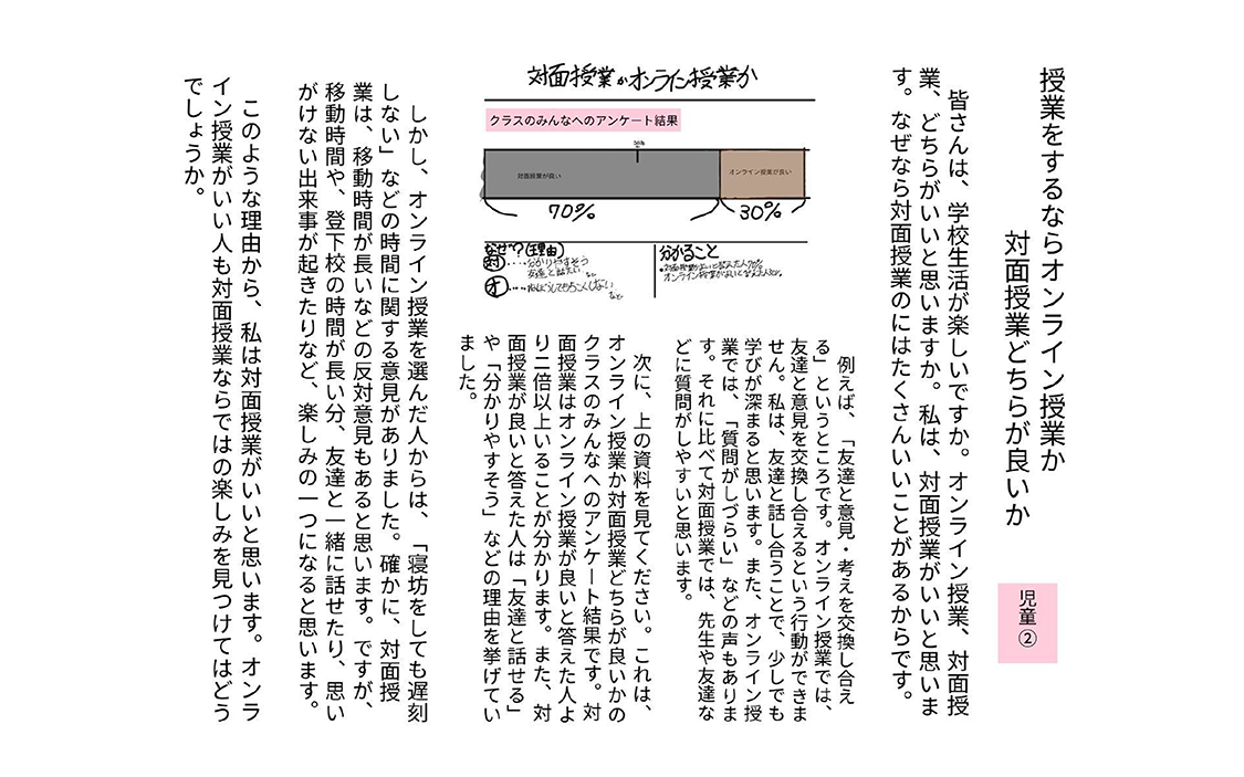 完成した作文 児童②